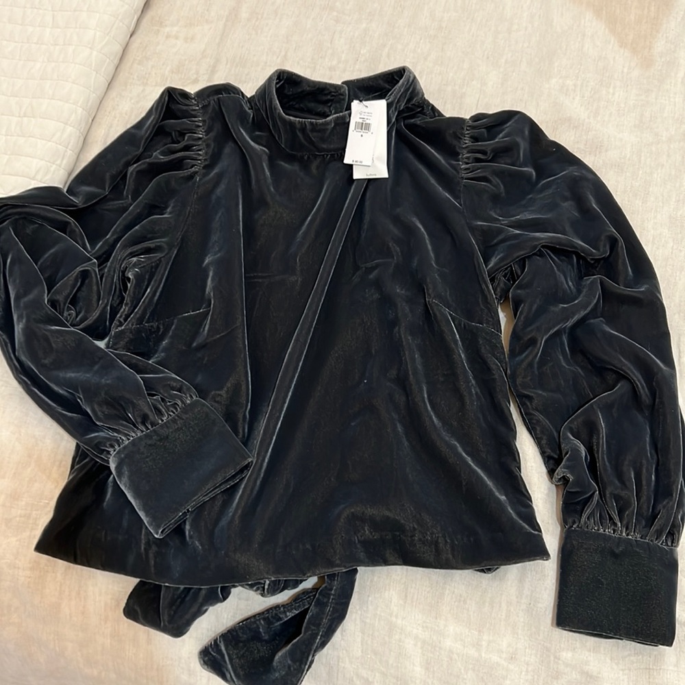 Banana Republic Cropped velvet blouse
